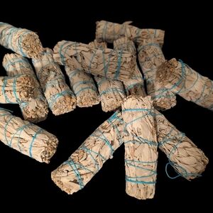 Natural White Sage Smudge Sticks with Blue Accents